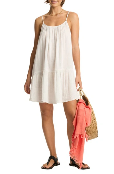 Sea Level Sunset Cover-up Sundress In White