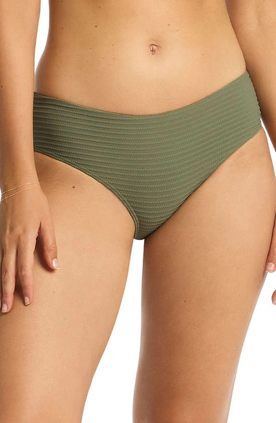 Sea Level Textured Bikini Bottoms In Khaki