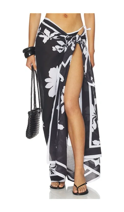 Seafolly May Flower Sarong In Black