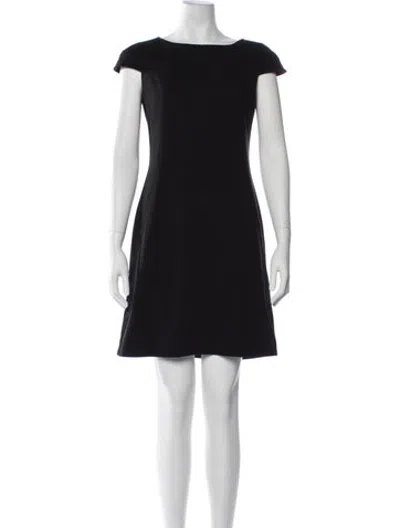 Pre-owned Searle Bateau Neckline Mini Dress In Black