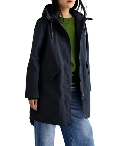 Seasalt Cornwall Petite Seafaring Waterproof Parka Coat In Blue