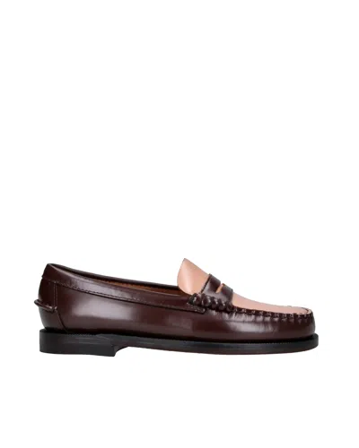 Sebago Brown Tan Classic Dan Hand-stitched Leather Loafers