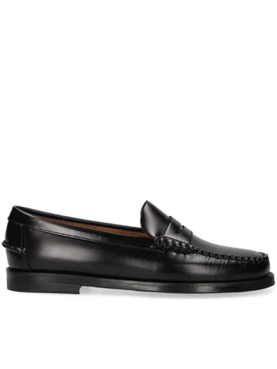 Sebago Classic Dan Lr Black Leather Penny Strap Loafers