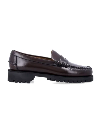 Sebago Penny Loafer Dan Moccasins With Hand-stitched Detailing In Brown
