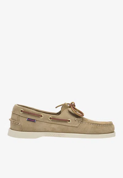 Sebago Portland Artisan Suede Boat Shoes In Neutral