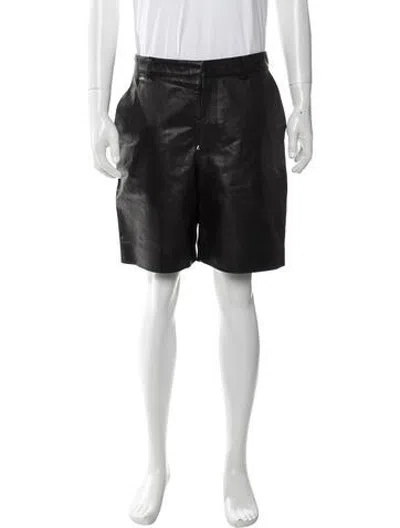 Pre-owned Second / Layer Leather Denim Shorts In Black