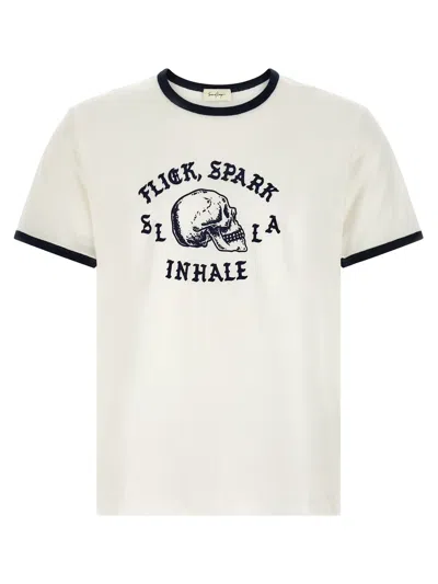 Second / Layer Second/layer 'flick, Spark, Inhale Ringer' T-shirt In Black