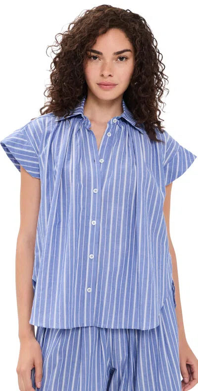 Secular Trinity Top Indigo Stripe In Blue
