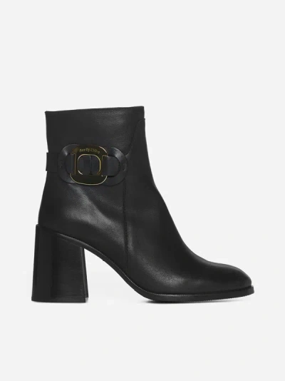 See By Chloé Chany Leather Ankle Boots In Black