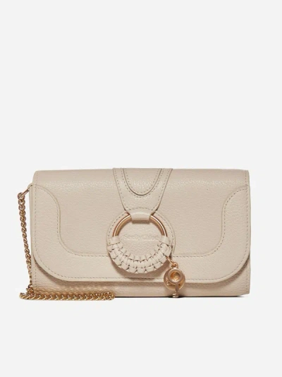 See By Chloé Hana Phone Wallet Leather Bag In Cement Beige
