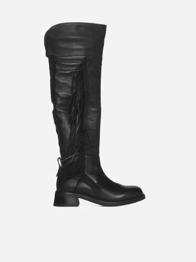 See By Chloé Joice Leather Boots In Black