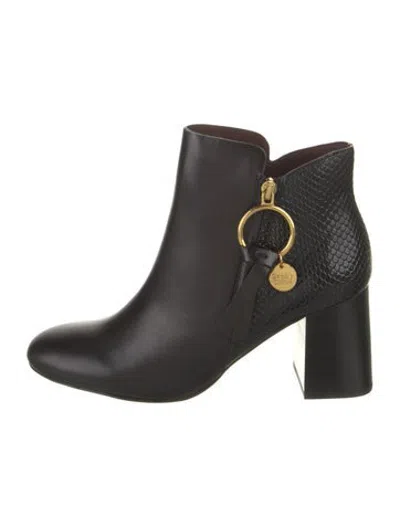 Pre-owned See By Chloé Leather Boots W/ Tags In Black