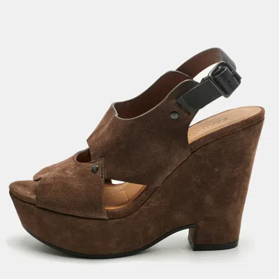 See By Chloé See By Chloe Size 38 Brown Suede Ankle Strap Sandals In Multi