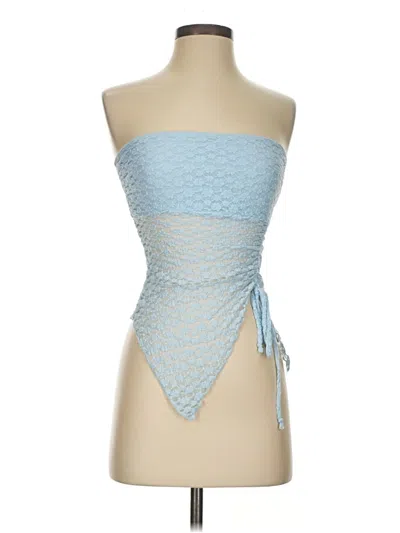Pre-owned See You Monday Tube Top Blue Strapless Neckline Tops