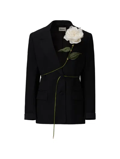Seen Users Carnivorous Rose Blazer In Black