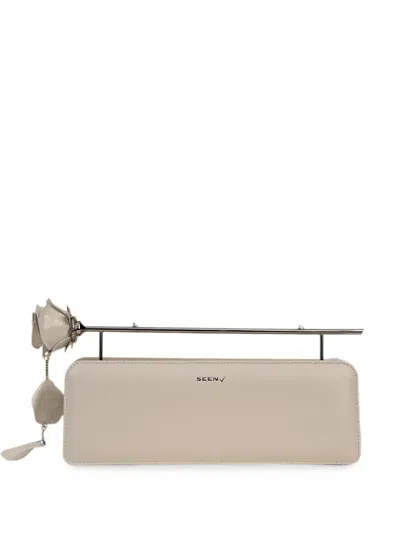 Seen Users Rose 11 Floral-detail Clutch Bag In Neutral