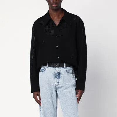 Séfr Black Wes Shirt In Mesh Cotton