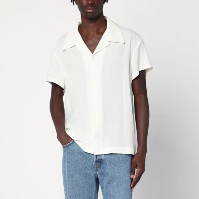 Séfr Noam White Wool Blend Shirt In Beige
