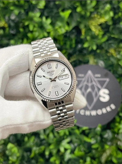 Pre-owned Seiko Snxs73 Datejust Modified W/ Sapphire Crystal, Fluted Bezel, Solid Bracelet