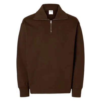 Selected Homme Phenol  Relax Aron Ls Half Zip Sweat - Brown