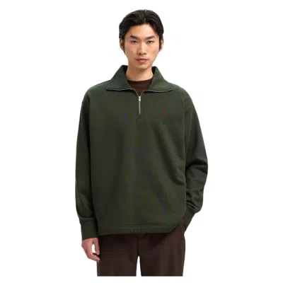 Selected Homme Phenol  Relax Aron Ls Half Zip Sweat - Deep Forest In Green