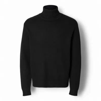 Selected Homme Slhcody Ls Knit Relaxed Roll Neck In Black