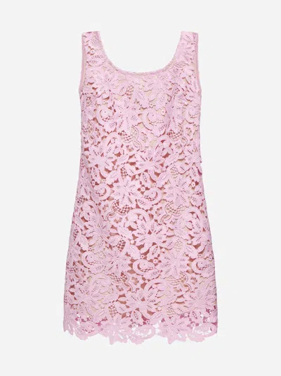 Self-portrait Pink Floral Lace Mini Dress