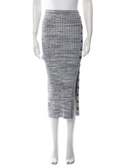Pre-owned Self-portrait Patterned Midi Length Skirt In Blue