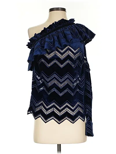Pre-owned Self-portrait Sleeveless Blouse In Blue