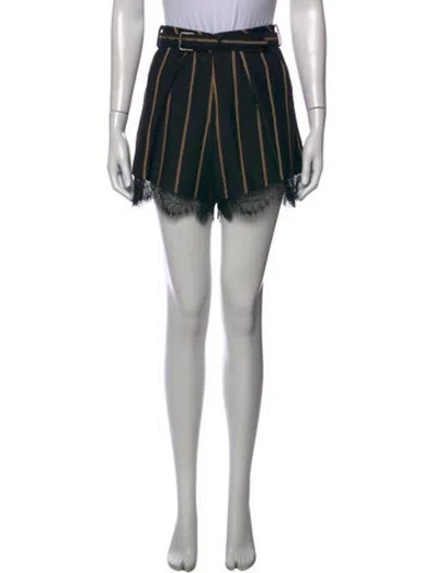 Pre-owned Self-portrait Striped Mini Shorts In Black