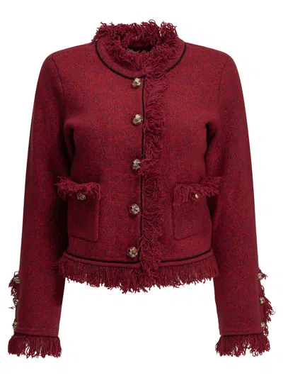 Self-portrait Women's Cotton Wool Jacket In Red