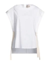 Semicouture Woman Top White Size 2 Cotton, Polyamide, Elastane