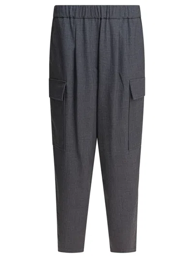 Semper Grey Polyester Trousers In Gray
