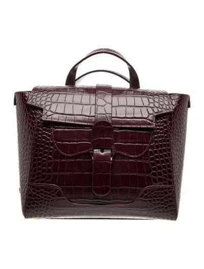 Pre-owned Senreve Embossed Leather Backpack In Purple