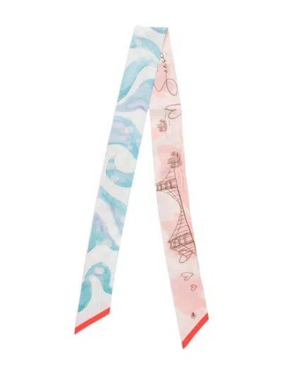 Pre-owned Senreve Graphic Print Scarf In Pink