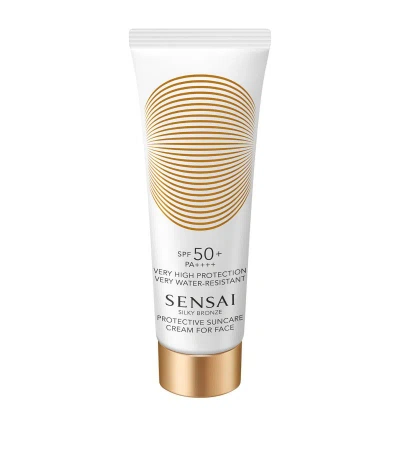 Sensai Silky Bronze Protective Suncare Cream For Face Spf50+ (50ml) In Multi