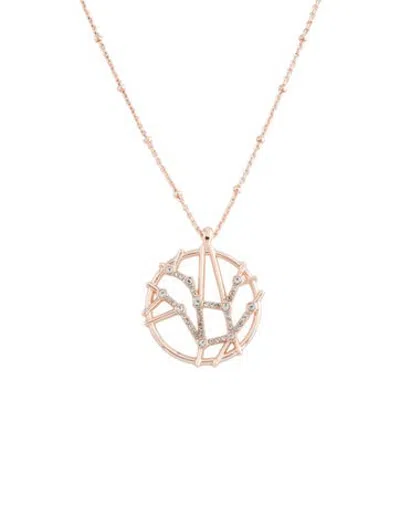 Pre-owned Sequin Crystal "virgo" Pendant Necklace, 18.75" In Multicolor