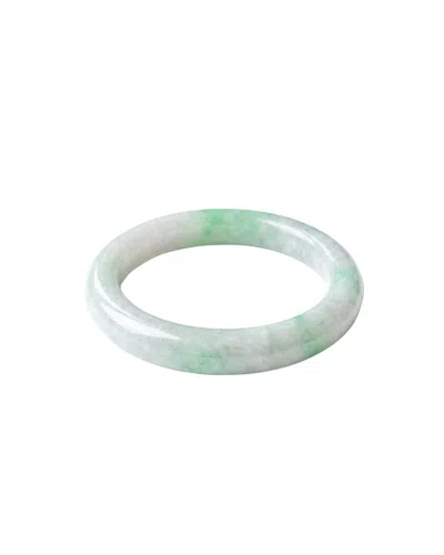 Seree Women's Atelier Icy White Green Jadeite Bangle
