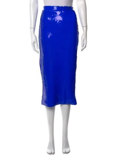 Pre-owned Sergio Hudson Printed Midi Length Skirt In Blue