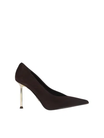 Sergio Levantesi Chocolate Brown Pole67 Suede Pumps In Multi