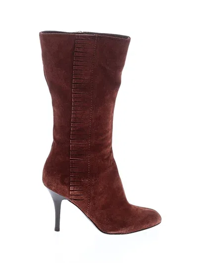 Pre-owned Sergio Rossi Boots In Burgundy