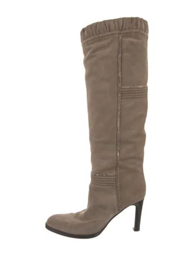 Pre-owned Sergio Rossi Suede Boots In Green