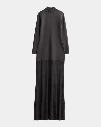 Ser.o.ya Tova Mock-neck Knit Maxi Dress In Black