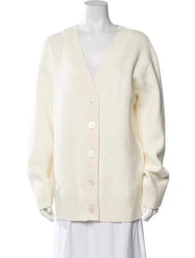 Pre-owned Ser.o.ya V-neck Sweater In Neutrals/yellow