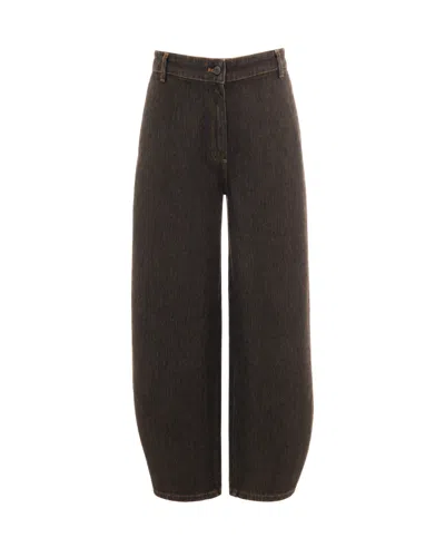 Sessun High-waisted Wide-leg Jeans In Brownim