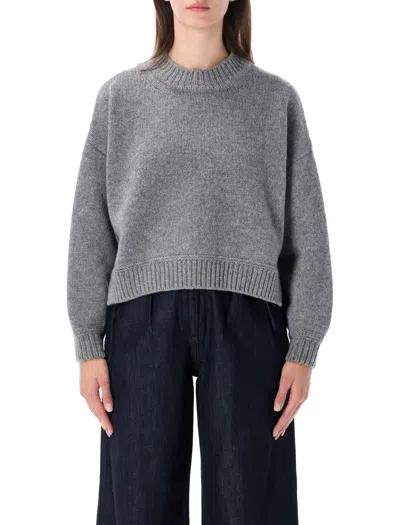 Sessun Spero Wool Cropped Sweater In Gray