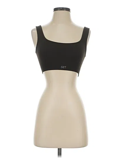 Pre-owned Set Active Sleeveless Top Black Strapless Neckline Tops