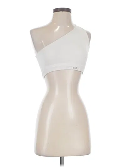 Pre-owned Set Active Tank Top Ivory Strapless Neckline Tops