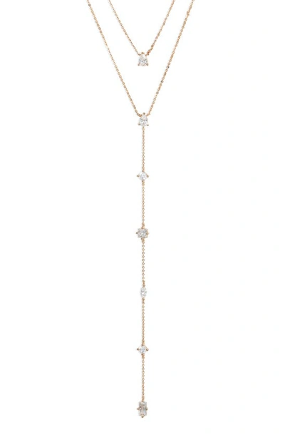 Set & Stones Double Lariat Necklace In Gold