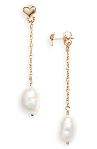 Set & Stones Eloise Freshwater Pearl Drop Earrings In Gold